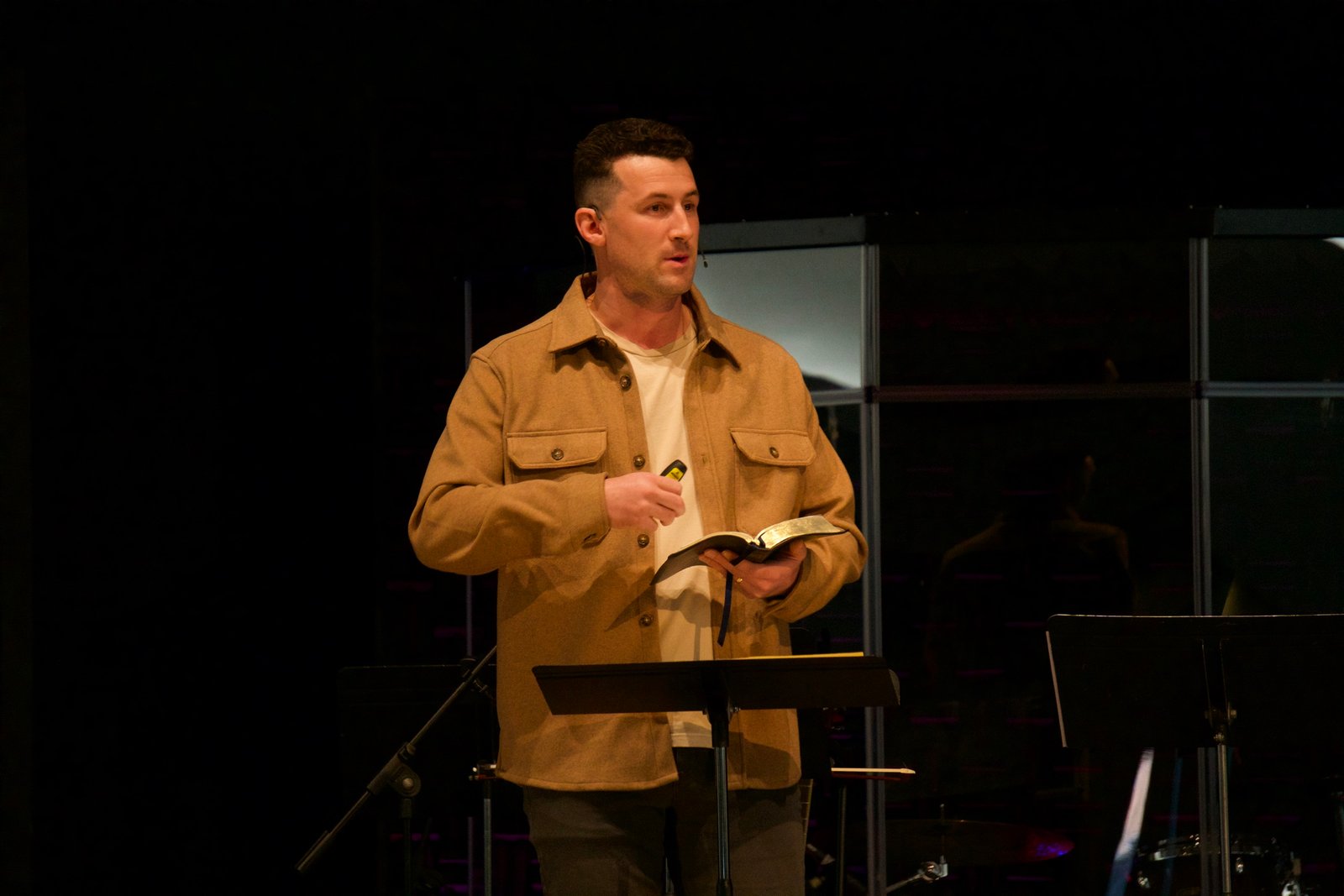 Pastor Nolan preaching on Next-Gen Sunday